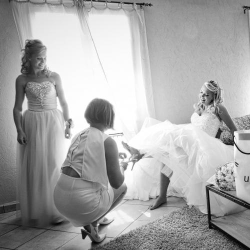 Photo de préparatifs de mariage en famille à Trouville