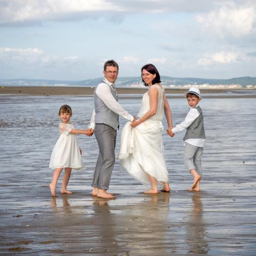 Photo de famille à la mer à Ouistreham